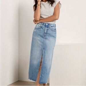 Pistola Women's Alice High Rise Front Slit Midi Skirt Size 25 Brooklyn